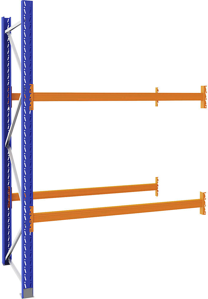 Palettenregal aus Stahl, blau/orange, HxBxT 2730 x 1925 x 900 mm, Anbauregal eurokraft pro
