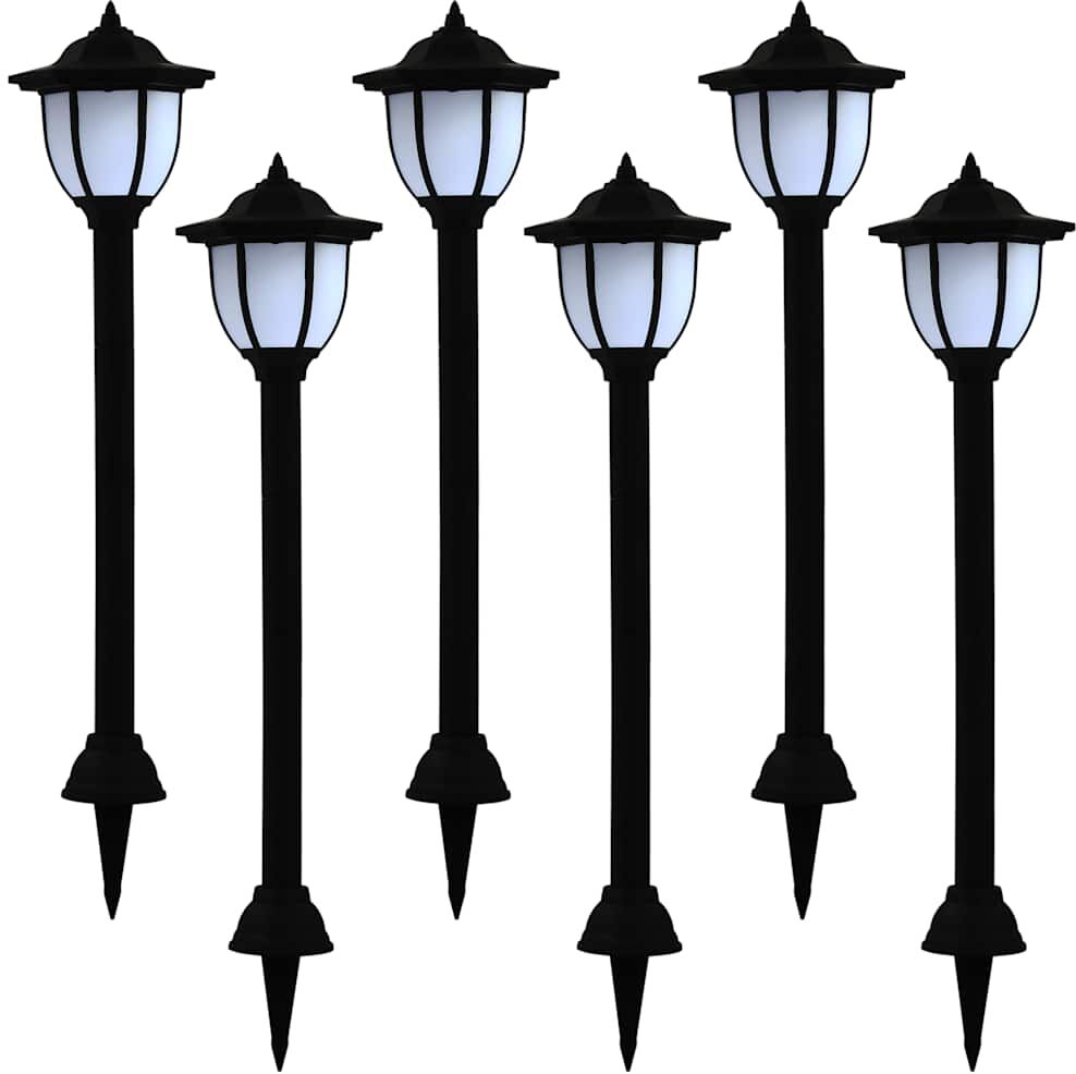 vidaXL Lampes solaires à LED d'extérieur 6 pcs Noir