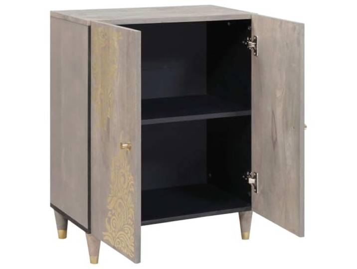 YUTAASU Sideboard Grau Gold 60x33x75 cm Massivholz Mango