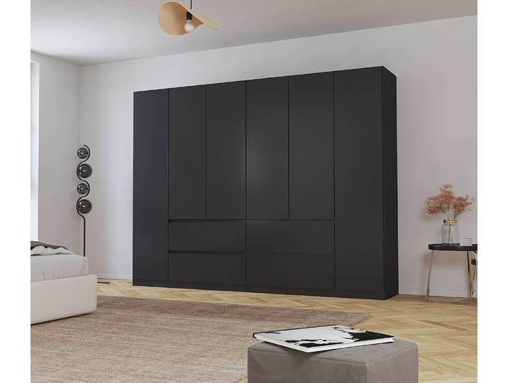 Drehtürenschrank Mainz 271cm Grau/Graumetallic Basic ohne Spiegeltür/-en