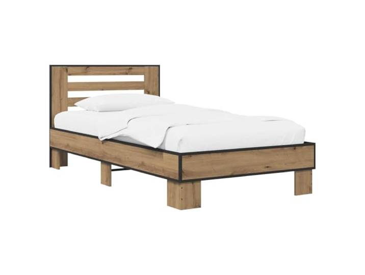 HFXHIJXQ Bettgestell 80x200 cm mit Kopfteil Artisan-Eiche Stabil verarbeiteter Holzwerkstoff im warmen Eichen-Look für Ihr Schlafzimmer. Inklusive festem Lattenrost bis 140 kg.