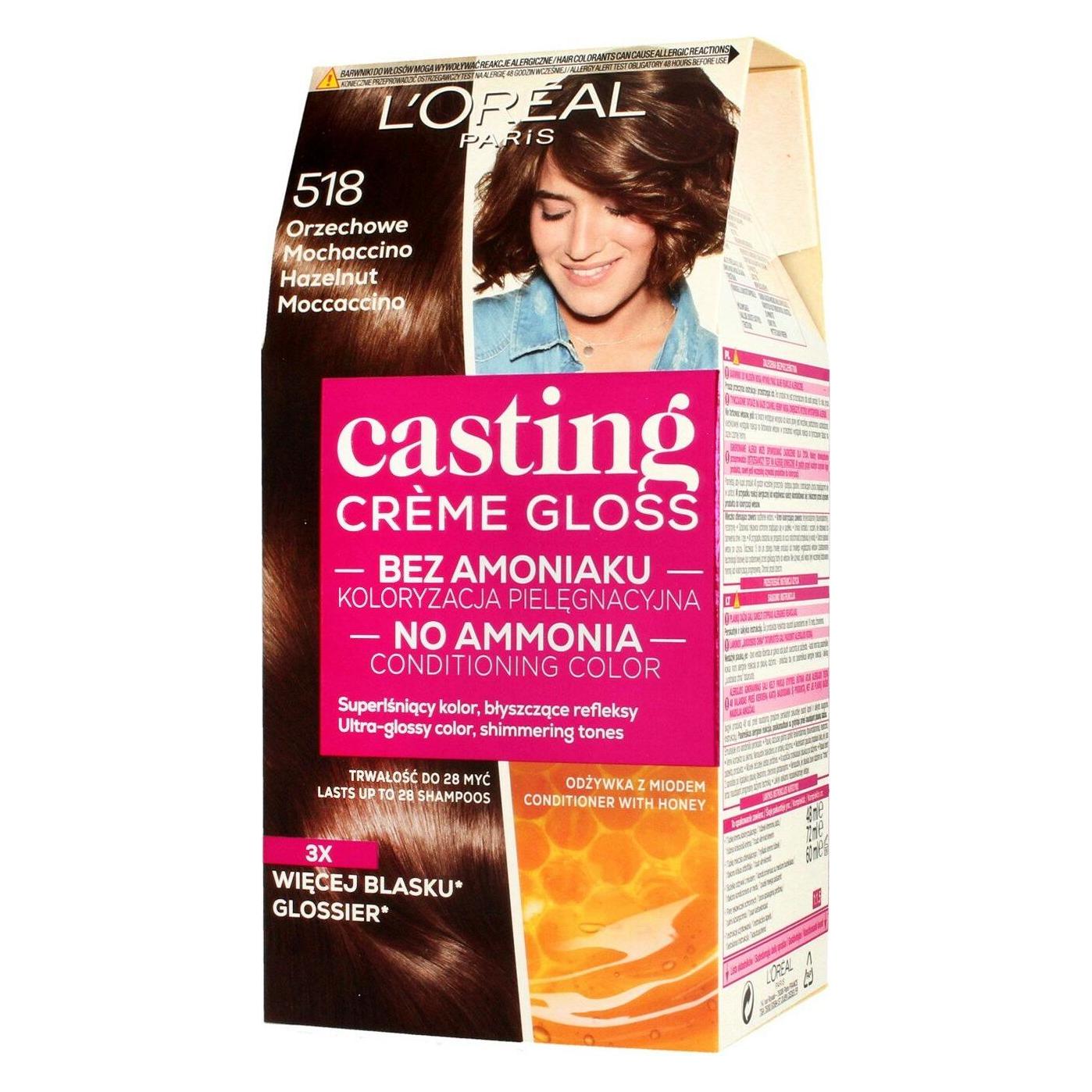 L'Oréal Paris L'Oreal Paris Casting Creme Gloss Coloring cream no. 518 Nut Mochaccino 1op. (518 Nut Mochaccino) (0290552)