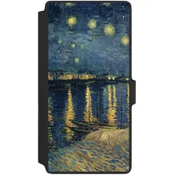 Nivocase Klapphülle für Samsung Galaxy S22 Ultra Handyhülle aus Kunst Leder NIVOflip schwarz Kunst Malerei (Samsung Galaxy S22 Ultra), Smartphone Hülle, Schwarz