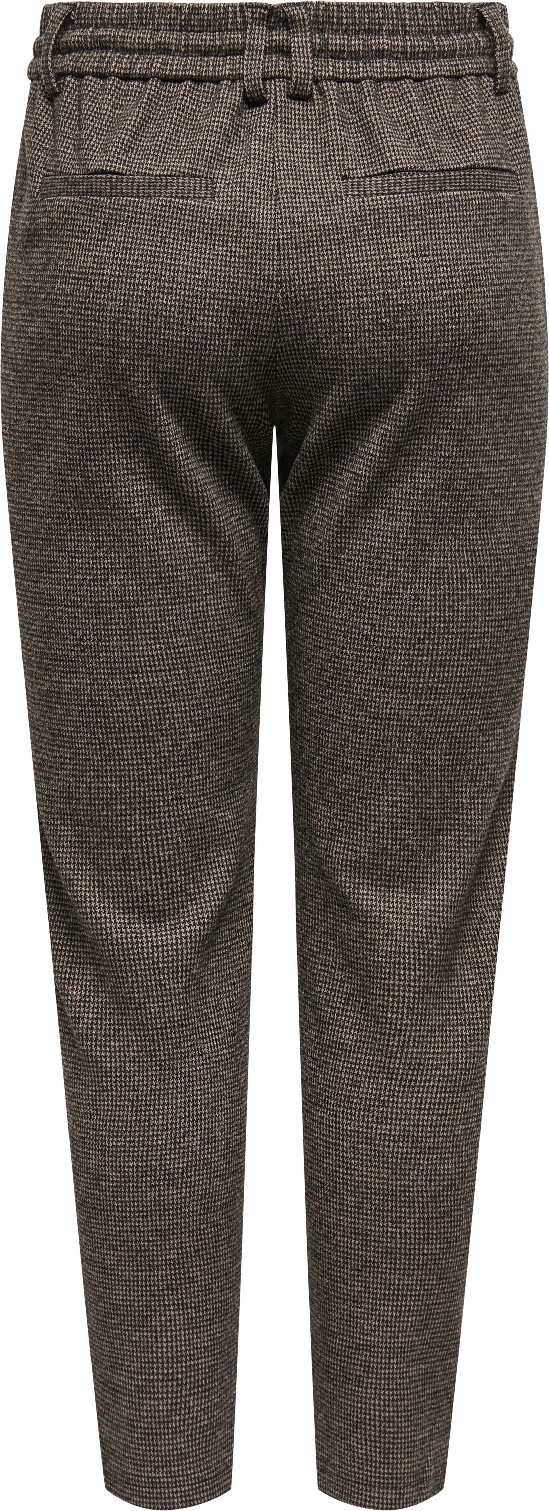 Trainingshose ONLY "ONLPOPTRASH-GOZI PANT PNT NOOS", Damen, Gr. XL (42), Länge 32, schwarz (walnut checks:schwarz houndstooth), Jersey, Obermaterial: 73% Polyester, 26% Viskose, 1% Elasthan, meliert, regular fit knöchellang, Hosen Trainingshose walnut che