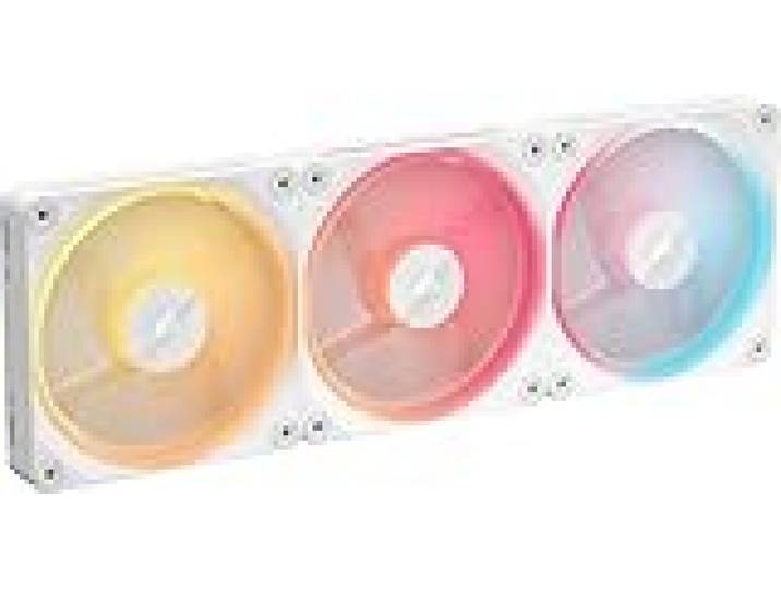 CORSAIR iCUE LINK LX120-R RGB 120mm PWM Ventilateur Inversés – Kit Triple Ventilateur – Faible Bruit, CORSAIR Palier à Dôme Magnétique, Double Boucle Lumineuse, Vis QuikTurn™, Mode Zéro RPM – Blanc