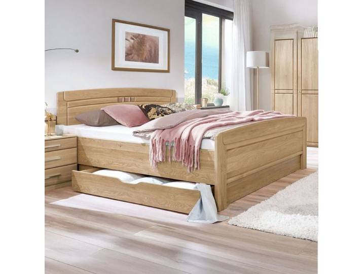 Bett Bloomfield Komfort Eiche teilmassiv mit Schubkasten 180x200cm höhenverstellbar