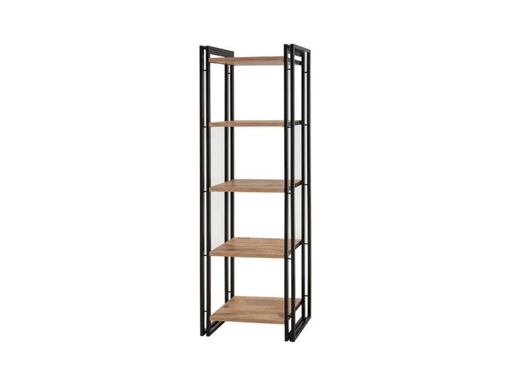 Bibliothèque effet bois beige, noir 60x35 cm