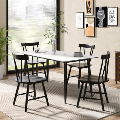 Lirago Armless Chairs with Solid Rubber Wood Frame