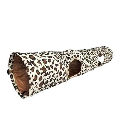 Leopard Print Crinkle Cat Tunnel For Interactive Play, Hiding & Exercise Leopard Print Crinkle Cat Tunnel For Interactive Play, Hiding & Exercise