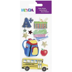 6x Heyda, Sticker, Sticker-Etikett Schule 2 10 Stück 4-farbig (10 Sticker)
