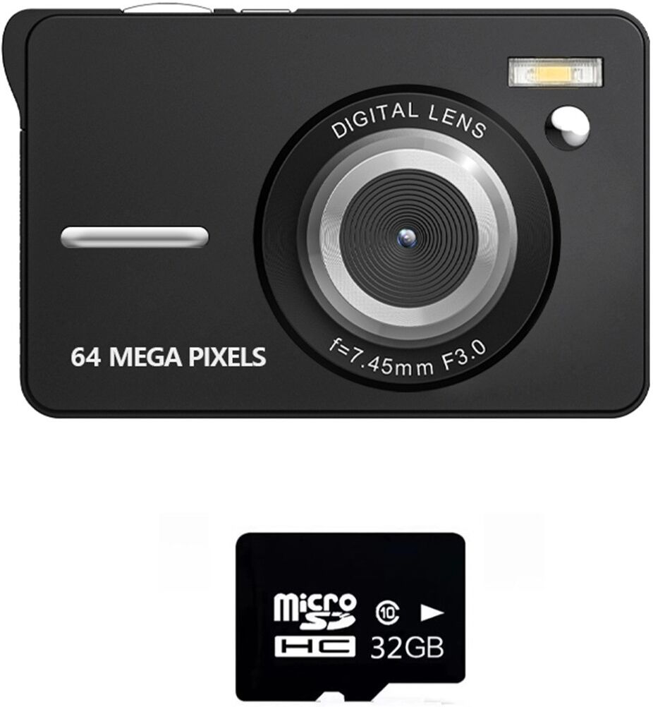 INF Kartenförmige Einstiegs-Schülerkamera mit 32GB TF-Karte – 4K-Video, 64MP, 18x Zoom, 2.8 inch LCD Schwarz