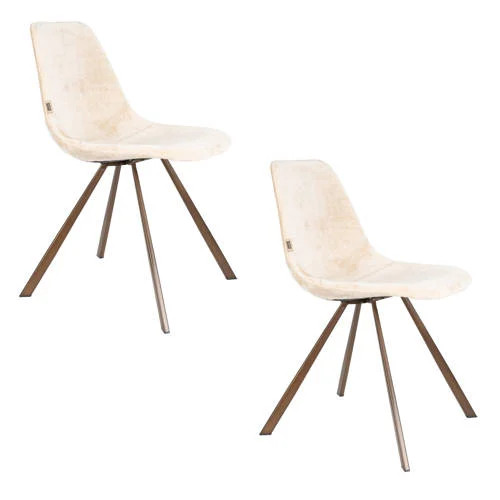 Dutchbone Franky Eetkamerstoelen Beige - Set van 2