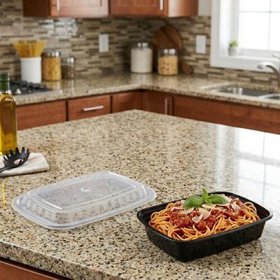 Northlight 150-Count 24 oz. Black Microwave Plastic Rectangular Take Out Containers