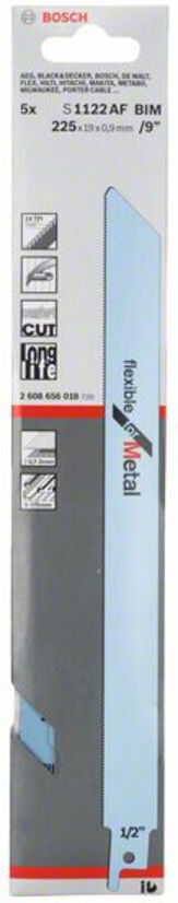 Bosch Säbelsägeblatt S 1122 AF, Flexible for Metal (2608656018)