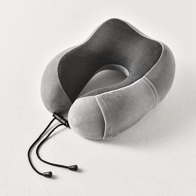 Uplifted Trends Premium Memory Foam Travel Neck Pillow U Shaped Cervical Support Comfort dark Gray