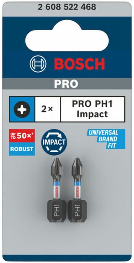 Bosch Impact Control PH1 Insert Bits (2608522468)