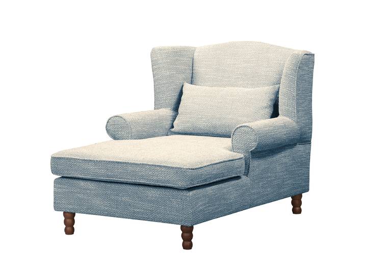 Ohrensessel XXL Blau Bouclé Stoff Mona 94 x 95 x 134cm