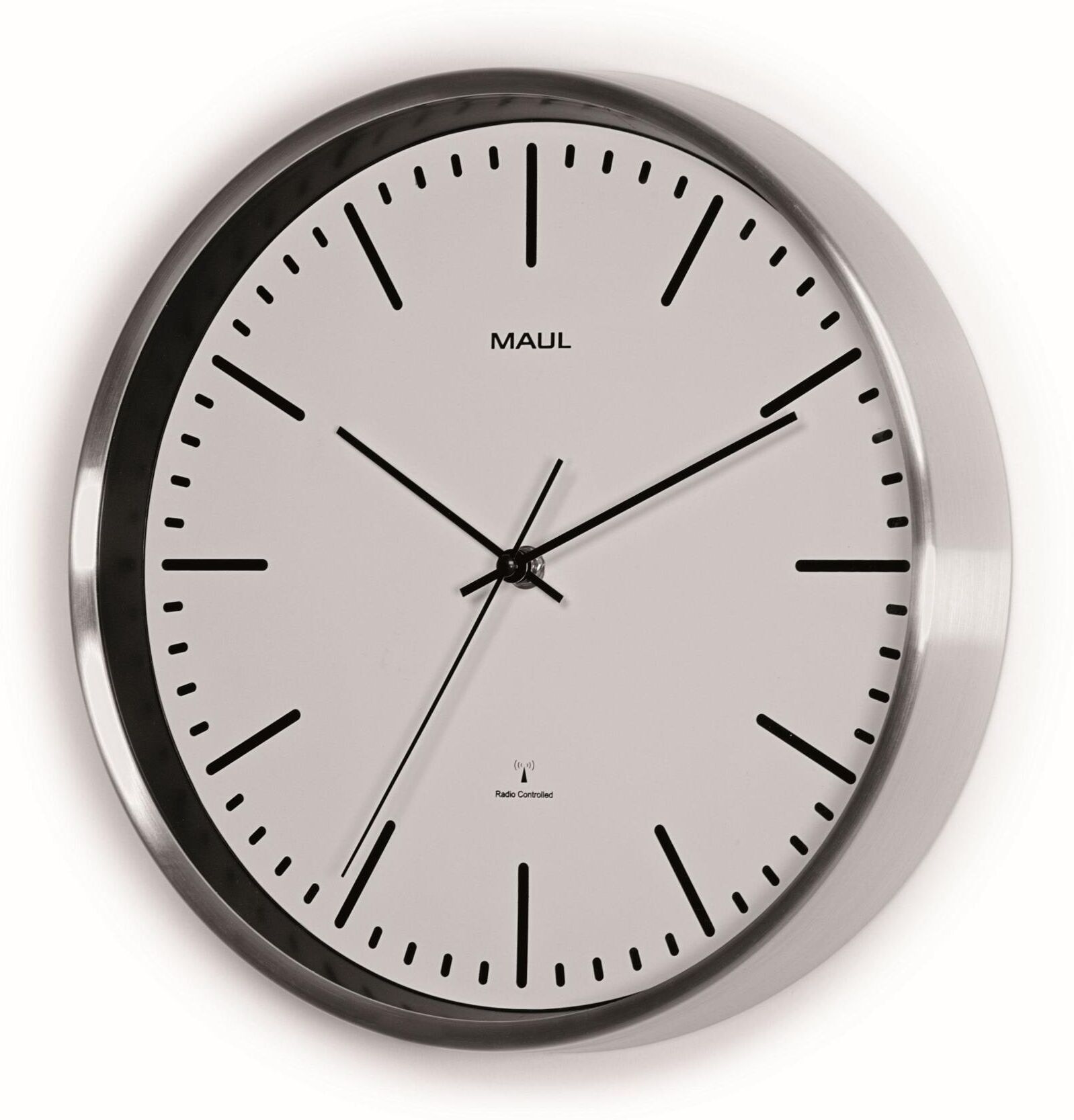 Wanduhr MAUL "Wanduhr MAULfly 30RC weiss", silber (silberfarben), Wanduhren, Ø 30cm, Wanduhr silberfarben Ø 30cm