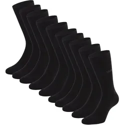 CINQUE Herren Socken, 10er Pack - Business-Socken, Baumwollmischung, Logo, einfarbig Schwarz / 39-42