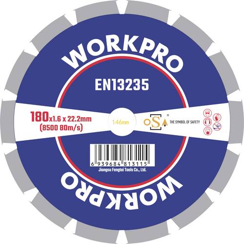 WorkPro GSOSSE-3 Trennscheibe 180mm 1 St. Keramik, Porzellan, Marmor, Mauerwerk, Glas, Kalkstein, Granit, Naturstein, Sandstein