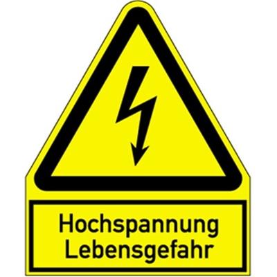 Aufkleber Hochspannung Lebensgefahr, Kombischild, Folie, 200x244 mm