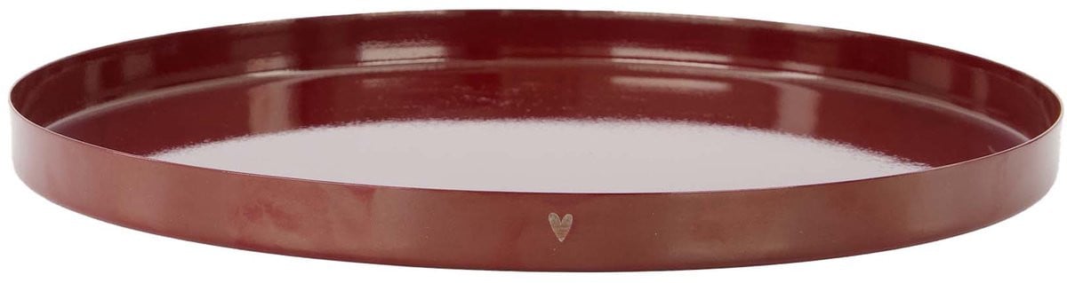 Zusss Styling Board Metal Heart - Metaal - Dark Red - Ø30 x 2 cm