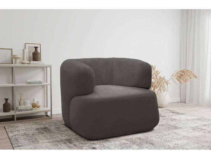 Sessel Grau Microfaser Sofina 90 x 71 x 86cm