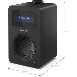 Sharp DR-430 (DAB, DAB+, FM, Bluetooth), Radio, Schwarz