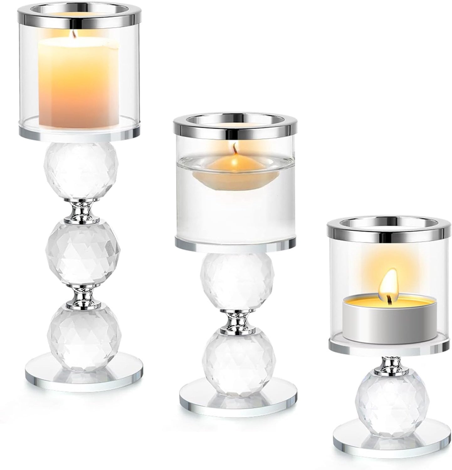 3-delige set kaarsenstandaards voor taper, pillar en tealight kaarsen van Luxento