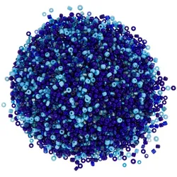 Rocailles-Perlen, Blautöne, 2,5 mm Ø, 100 g