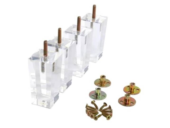 Möbelbeine aus transparentem Polymer Transparent, 4 Stück, verschiedene Größen for Tisch, Schrank, Sofa, TV-Ständer(50x50x100mm)