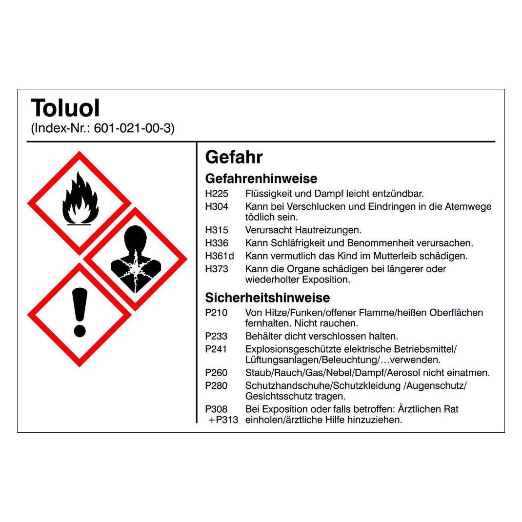SafetyMarking Gefahrstoffetiketten G020 Toluol 10. (21.B1200.20)