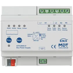 MDT STR-0640.01 KNX Redundante Busspannungsversorgung mit Diagnose, 6TE REG, 640 mA STR064001