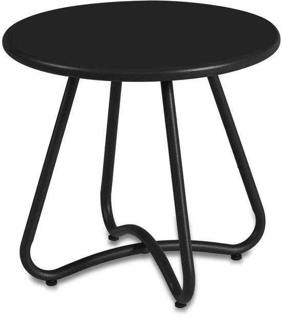 Benza Tuintafel van staal, zwart, weerbestendig en gemakkelijk te onderhouden