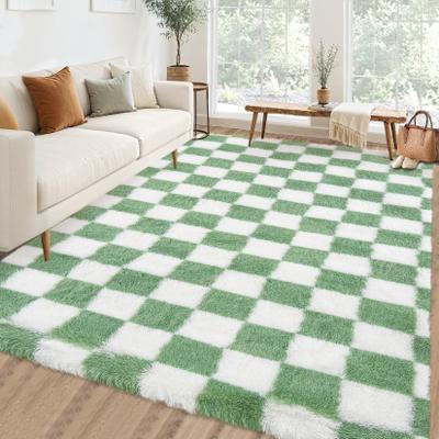 "Garvee Modern 10'X13'Area Rug,Modern Geometric Fluffy Plush Washable Rug - 2'3"" x 12' Runner"