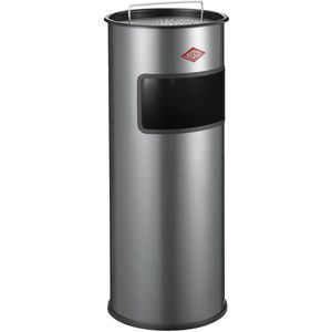 Wesco Aschenbecher 150601-11, silber, für Outdoor, 2in1, Aschenbecher & Mülleimer aus Metall, 27 x 64cm, 30 Liter