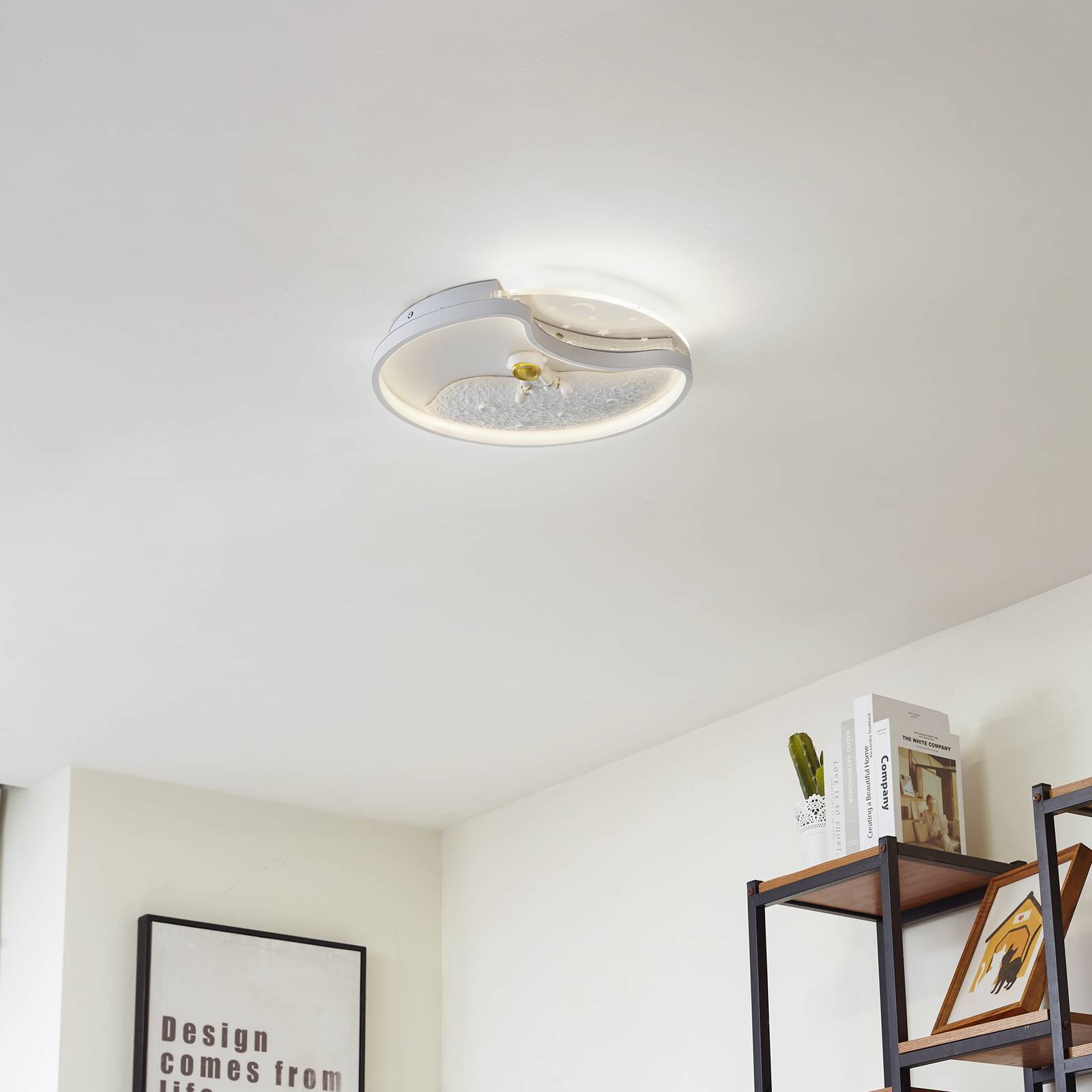 LED Ceiling Light Kosmo Lindby, White / opal, Living / Dining Room, Plastic, Young Lifestyle, Ceiling Light