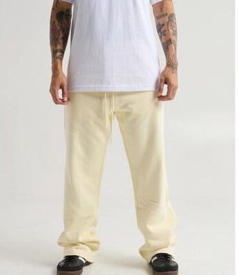 Shaka Wear SHGDSSP Men's Garment Dye Baggy Sweatpant in Cream size XL   Cotton