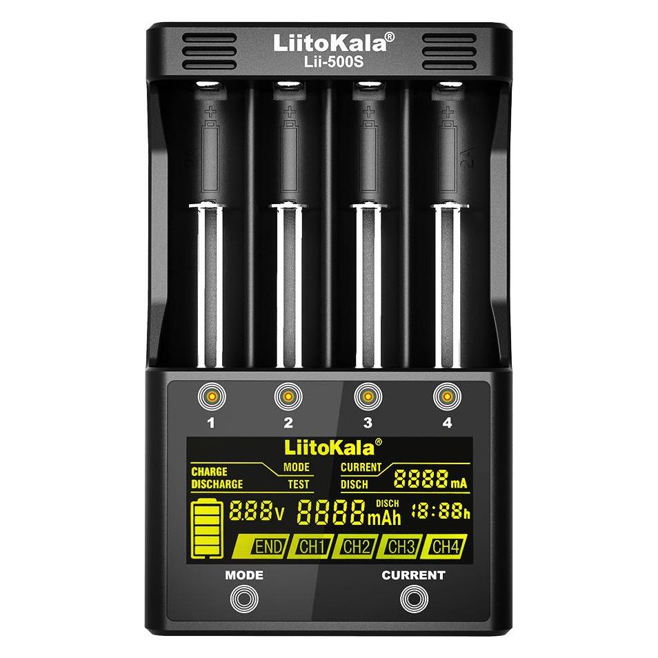 Swaytronic Lithium-Ionen Ladegerät Lii-500S (1 Stk., 10440, 14500, 16340, 17500, 17670, 18350, 18490, 18650, 20700, 21700, 26650, AA, AAA, C, Ladegerät inkl. Akku) (17830350)