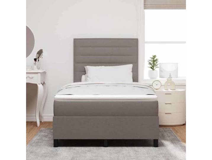 KTHLBRH Boxspringbett mit Matratze 120 x 200 cm Stoff Technisches Holz, Kiefer massiv, mittelharte Matratze, modernes Design