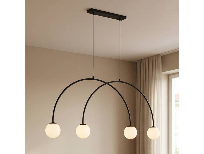 Hängelampe Alison ALDEX, dimmbar, schwarz, für Wohn- / Esszimmer, Metall, Modern, Pendelleuchte