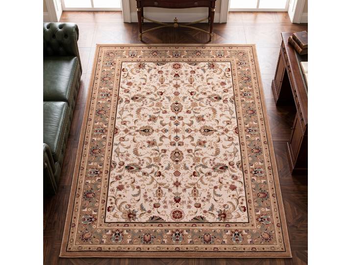 Wollteppich THEKO Dolna - 808 , beige, B:160cm H:10mm L:230cm, Schurwolle, Teppiche, Wollteppich, Kurzflor, reine Wolle, Orient-Optik, auch in rund, Wohnzimmer