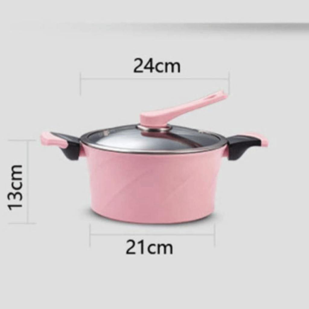 Roze Non-Stick Soep Pan voor Gas en Inductie