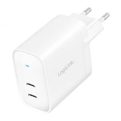 LogiLink PA0282 USB Ladegerät 20 W 2x USB-C® USB PD Weiß Innenbereich USB Power Delivery (USB-PD)