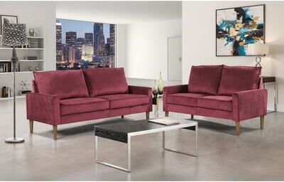 US Pride Furniture Container furniture Velvet Fabric 2pcs Living Room Set , Loveseat and Sofa