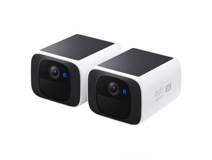 eufy Security eufyCam S220 2K Caméras Surveillance WiFi extérieur sans Fil Caméra extérieure solaire\, compatibile avec Alexa\, Wi-Fi 2\,4 GHz\, compatibile avec Alexa\, sans frais mensuels\, paquet de 2