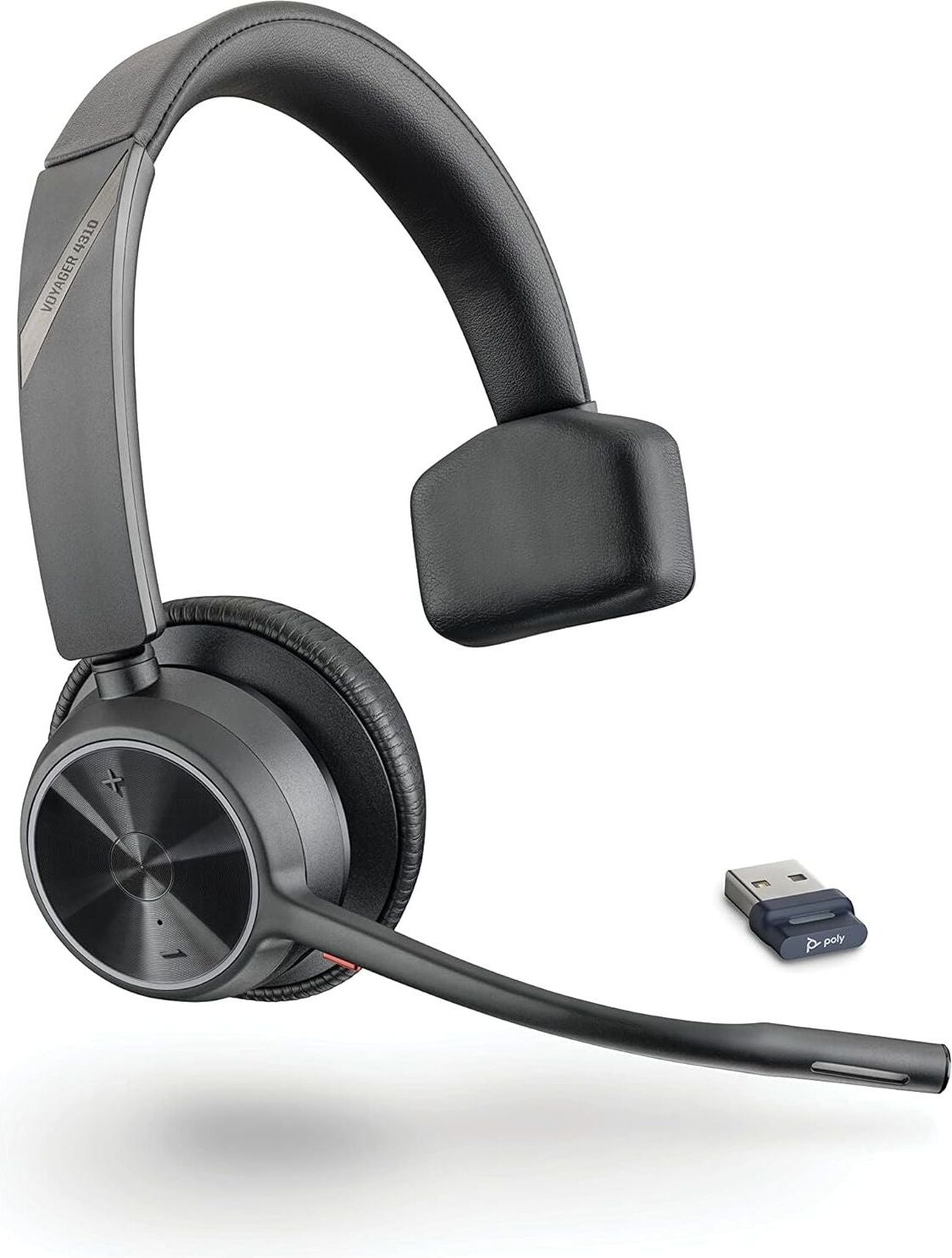 Poly Voyager 4310 UC Wireless Headset - Single-Ear Bluetooth Headset w/Noise-Canceling Boom Mic - Long Battery Life - Connect to PC/Mac/Mobile via Bluetooth - Works w/Teams, Zoom & More, Plantronics, New