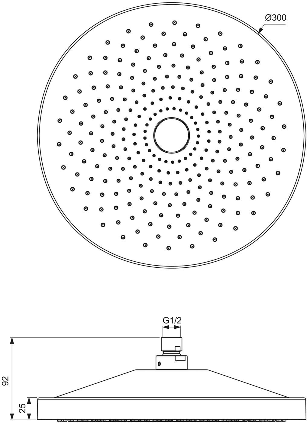 Ideal Standard Solos Kopfbrause Ø 30 cm, Badarmaturen, A8885AA, chrom