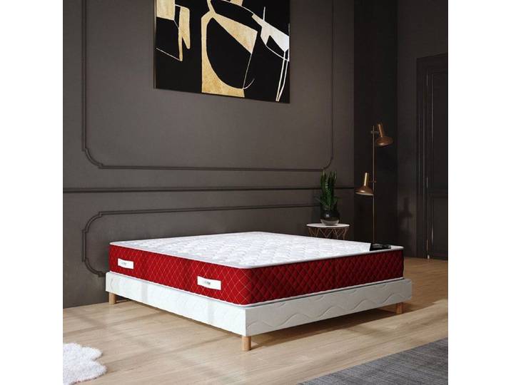 Matelas ROSSO 140x190 cm Hauteur 25cm Mousse Polyuréthane Tissu 100% polyester Finitions Premium Confort Ferme