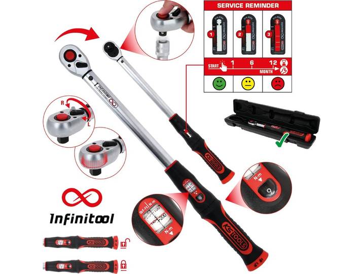 KS-Tools 516.9022 3/8\ INFINITOOL Clé à cliquet\, 10-50 Nm